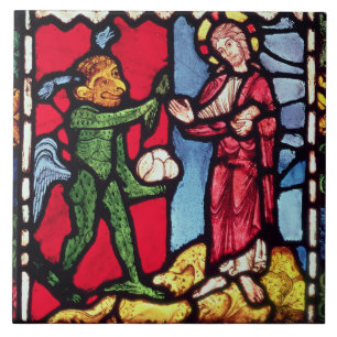 Window from Troyes Cathedral showing the Temptatio Tile