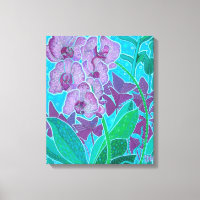 Window Garden Orchid Flowers Floral Art Painting 