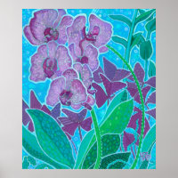 Window Garden Orchid Flowers Floral Art Painting
