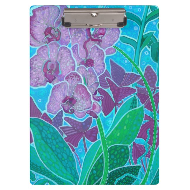 Window Garden Orchid Flowers Floral Botanical Art  Clipboard (Front)