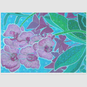 Window Garden Orchid Flowers Floral Botanical Art Tissue Paper