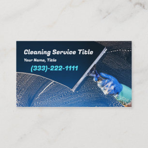 Window Glass Cleaning Service Blue Business Card