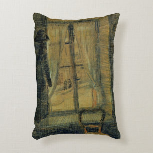 Window in Bataille Restaurant by Vincent van Gogh Decorative Cushion