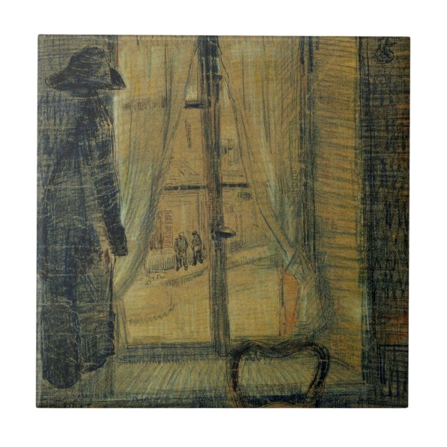 Window in Bataille Restaurant by Vincent van Gogh Tile (Front)