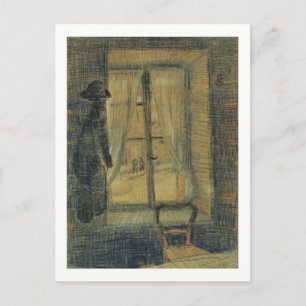 Window in Bataille Restaurant Van Gogh Fine Art Postcard