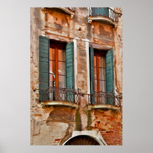 Window In Building Of Venice Poster