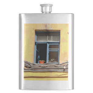 Window in Saint-Petersburg Hip Flask