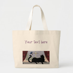 window kitty large tote bag