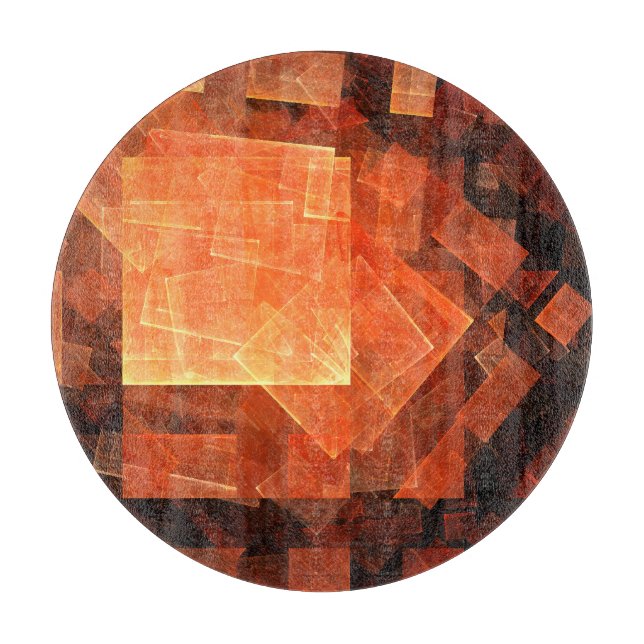 Window Light Abstract Art Circle Cutting Board (Front)