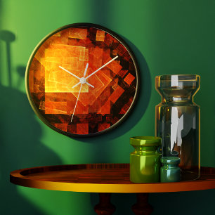 Window Light Abstract Art Round Large Clock