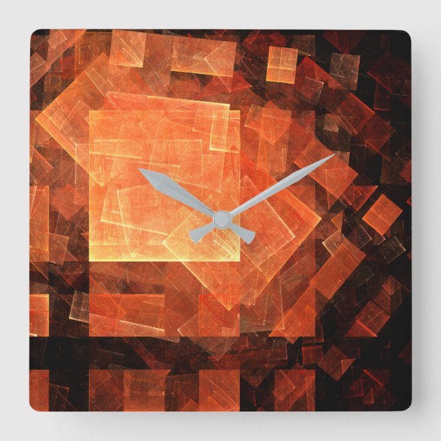 Window Light Abstract Art Square Wall Clock (Front)