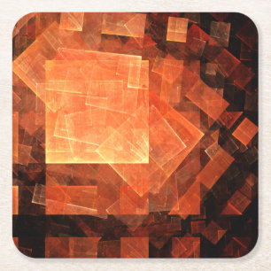Window Light Modern Geometric Squares Abstract Art Square Paper Coaster