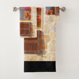Window of a spanish Finca Bath Towel Set