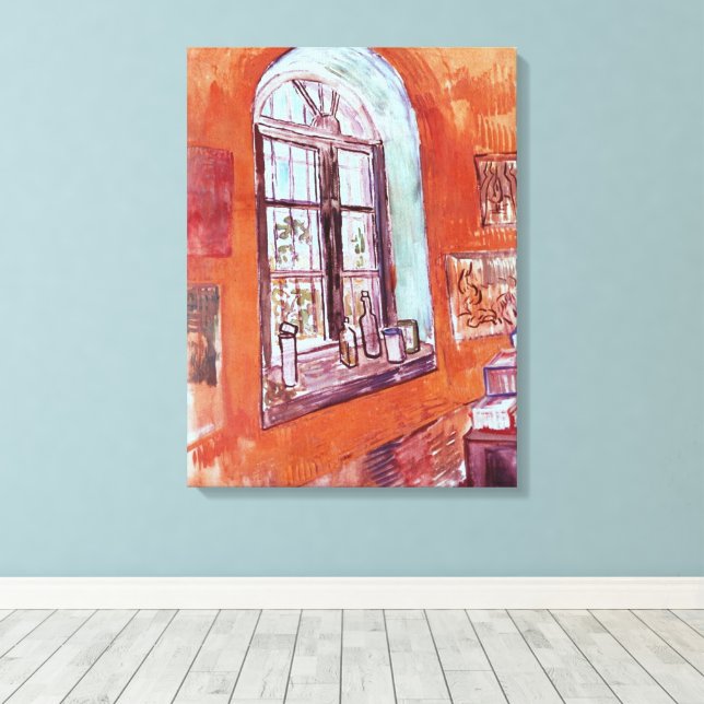 Window of Vincent van Gogh's Studio at the Asylum Canvas Print (Insitu(Wood Floor))