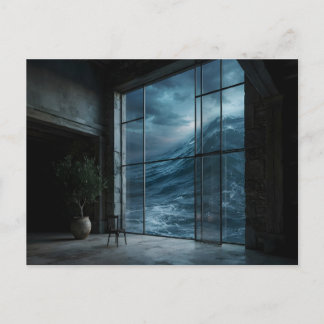 Window overlooking great ocean postcard