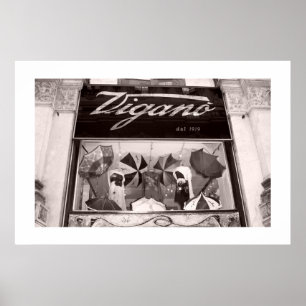 Window Shop Umbrellas Poster