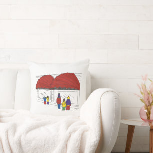 Window Shopping New York City NYC Christmas Decor Cushion