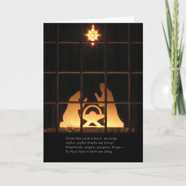 Window Silhouette Nativity Card - Customisable (Front)