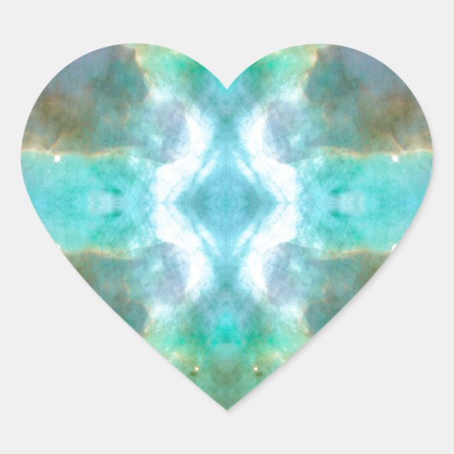 Window to Heaven Space Art Heart Sticker (Front)