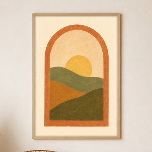 Window to the Hills Gouache Boho Art Poster
