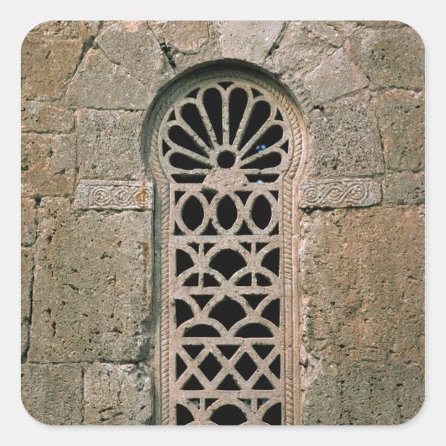 Window tracery, from  Basilica San Juan Square Sticker (Front)