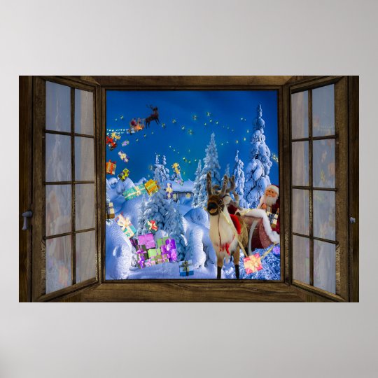 Window View Christmas Poster | Zazzle.co.uk