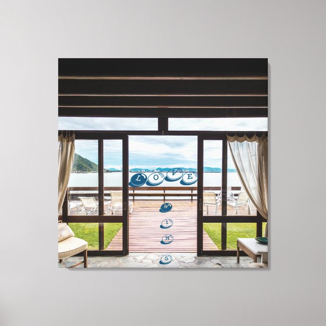 Window View Positive Phrase Stretched Canvas Print (Front)