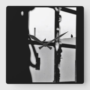 Window View Square Wall Clock