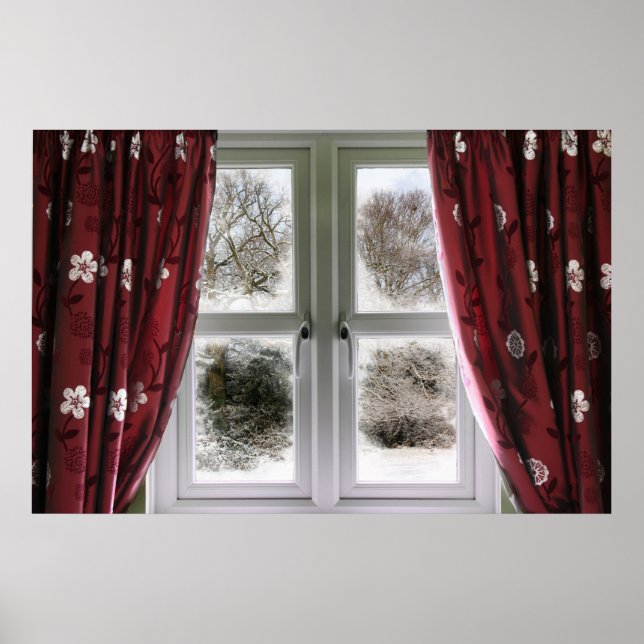 Window view to a snow scene poster (Front)