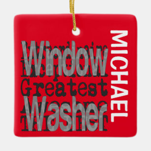 Window Washer Extraordinaire CUSTOM Ceramic Ornament
