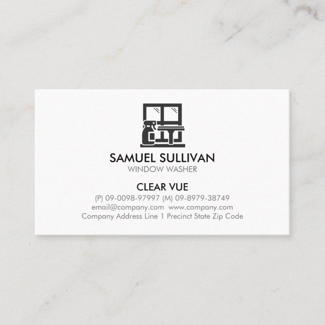 Window Washer House Cleaning  Business Card (Front)