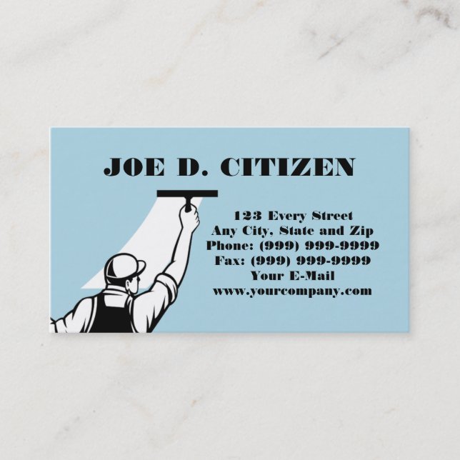 window washer washing cleaner business card (Front)
