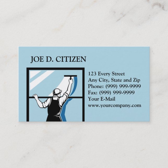 window washer washing cleaner business card (Front)