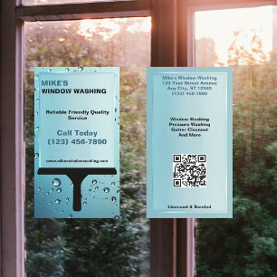 Window Washing and Cleaning Business Card
