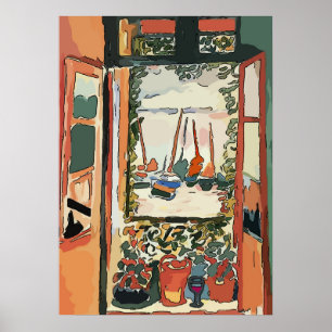 Window & Wine Glass  Abstract Poster
