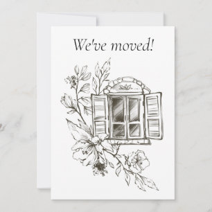 Window with a Flowering Branch New Address Announcement