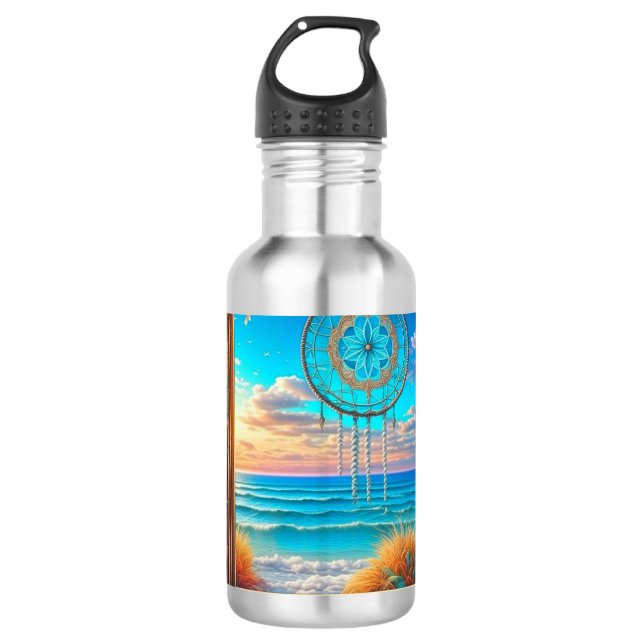 Window with Suncatcher Overlooking the Ocean 710 Ml Water Bottle (Front)