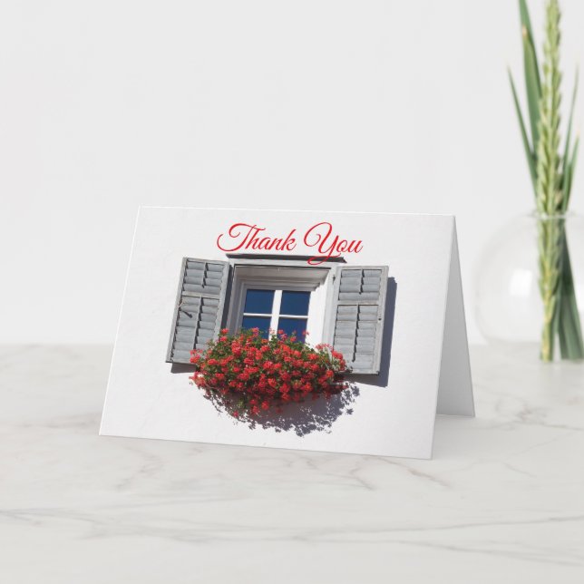 Window with Windowbox, Realtor or Mortgage Lender Thank You Card (Front)