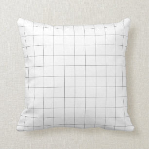 Windowpane Check Grid (black/white) Cushion