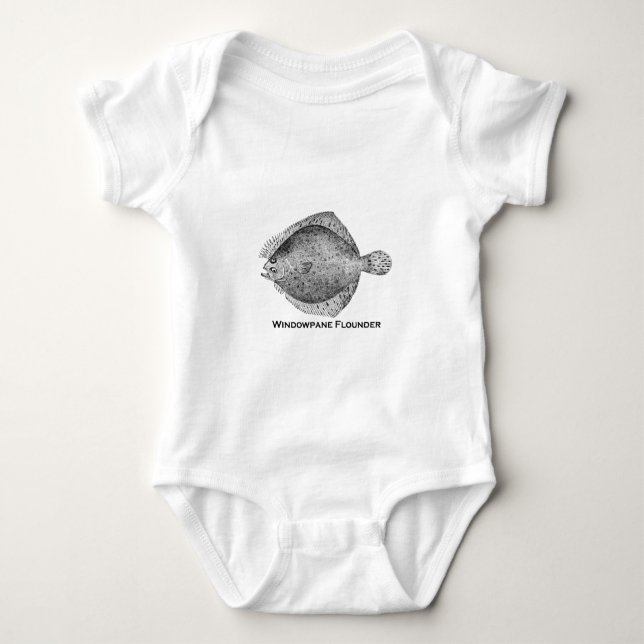 Windowpane Flounder Baby Bodysuit (Front)