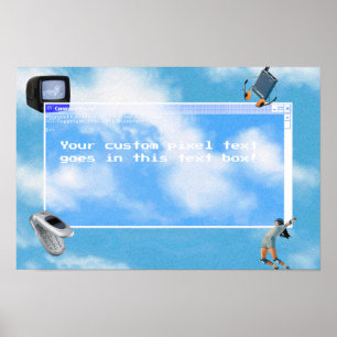 Windows95 Computer Theme Custom Text Poster