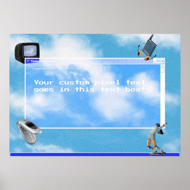 Windows95 Computer Theme Custom Text Poster (Front)