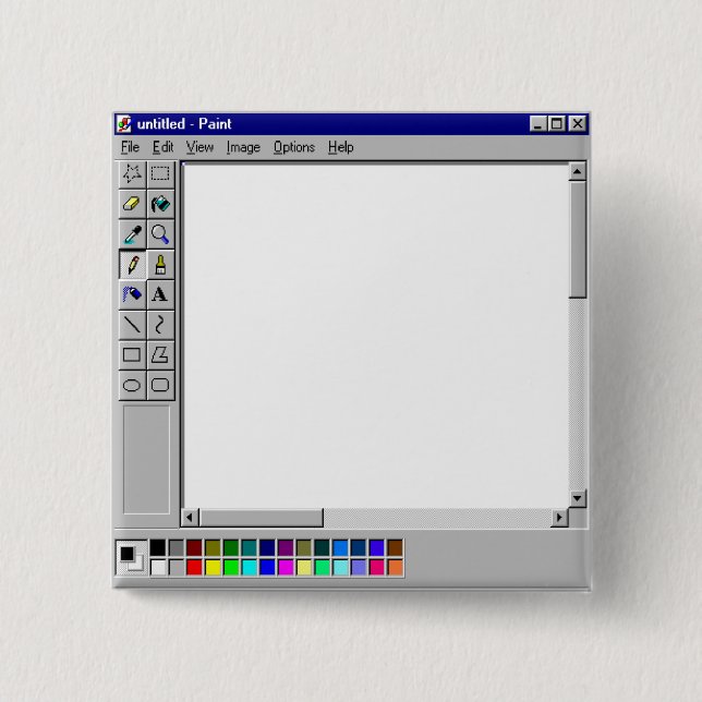 Windows 95 MS Paint 15 Cm Square Badge (Front)