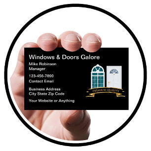 Windows And Doors Construction Business Cards