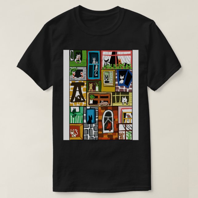 Windows cats T-Shirt (Design Front)