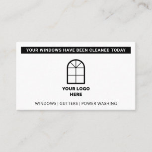 Windows Cleaned Today Add Your Logo Black Text Business Card
