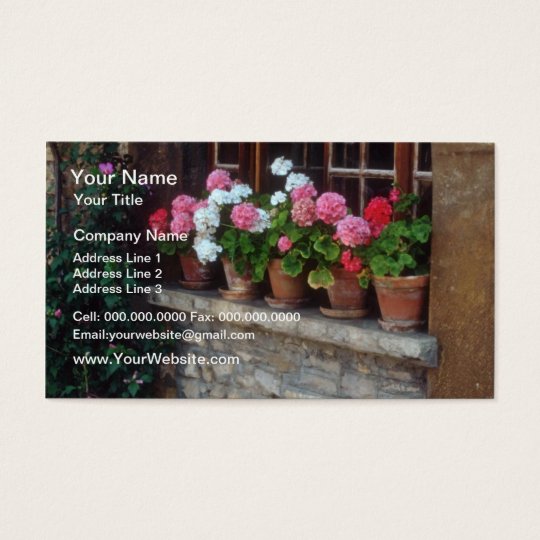 Windows In Perouges flowers Business Card