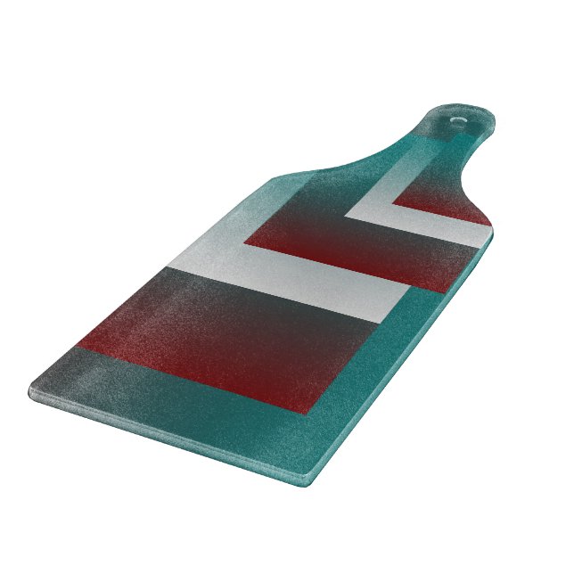 Windows in teal burgundy white cutting board (Corner)