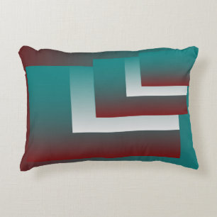 Windows in teal burgundy white decorative cushion