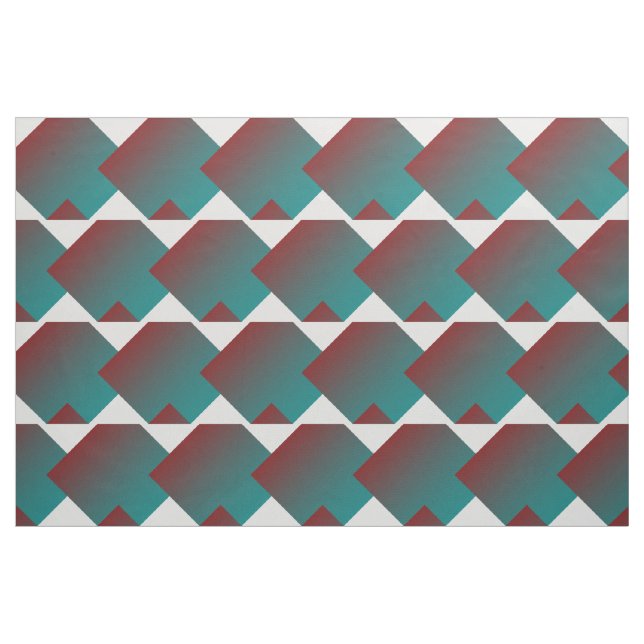Windows in teal burgundy white fabric (Fat Quarter)